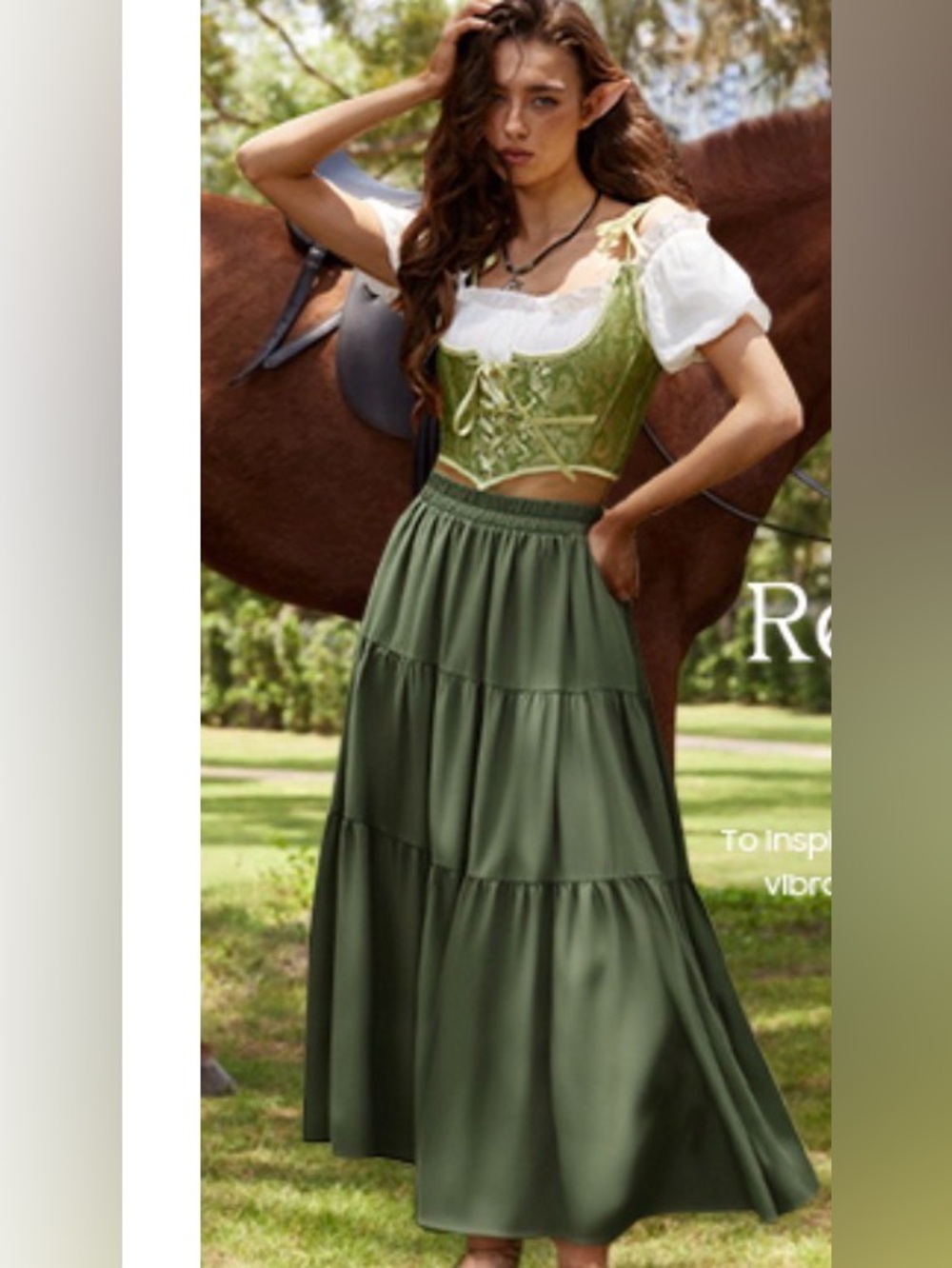 Scarlet Darkness Olive Green Skirt in S